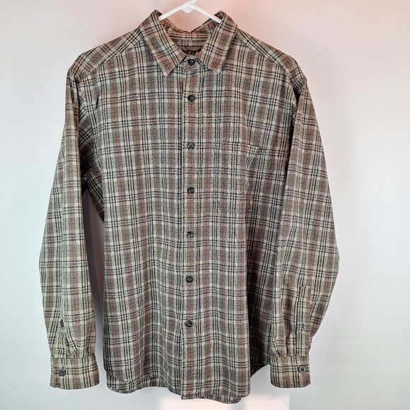Men's Woolrich 100% Cotton Button Down Long Sleeve Shirt Size L - Picture 1 of 9